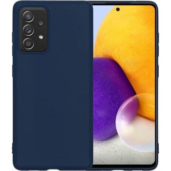 Betaalbare Hoesjes Samsung Galaxy A72 Hoesje Siliconen Hoes Case Cover - Donkerblauw