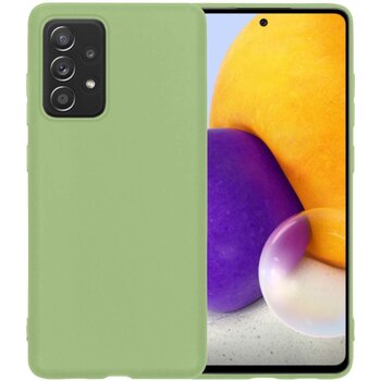 Betaalbare Hoesjes Samsung Galaxy A72 Hoesje Siliconen Hoes Case Cover - Groen