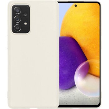 Samsung Galaxy A72 Hoesje Siliconen Hoes Case Cover - Wit
