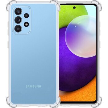 Betaalbare Hoesjes Samsung Galaxy A52 Hoesje Siliconen Shock Proof Hoes Case Cover - Transparant