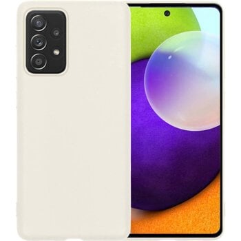 Betaalbare Hoesjes Samsung Galaxy A52 Hoesje Siliconen Hoes Case Cover - Wit