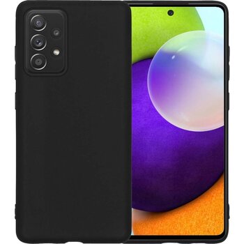 Betaalbare Hoesjes Samsung Galaxy A52 Hoesje Siliconen Hoes Case Cover - Zwart