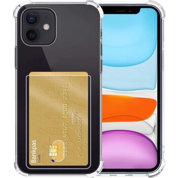 Apple iPhone 11 Hoesje Siliconen Hoes Case Cover met Pasjeshouder - Transparant