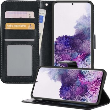 Samsung Galaxy S20 Ultra Hoesje Book Case Kunstleer Cover Hoes - Zwart