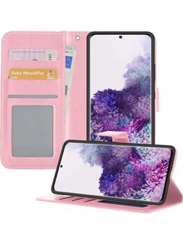 Samsung Galaxy S20 Hoesje Book Case Kunstleer Cover Hoes - Lichtroze