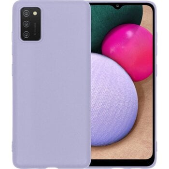 Betaalbare Hoesjes Samsung Galaxy A02s Hoesje Siliconen Hoes Case Cover - Lila