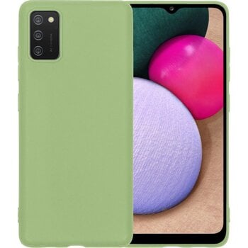 Betaalbare Hoesjes Samsung Galaxy A02s Hoesje Siliconen Hoes Case Cover - Groen