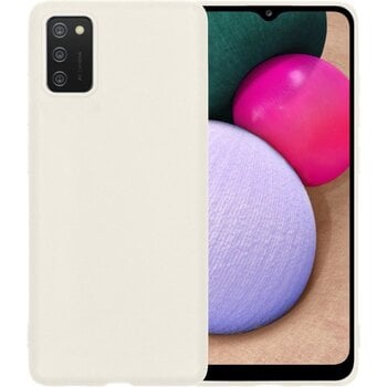 Betaalbare Hoesjes Samsung Galaxy A02s Hoesje Siliconen Hoes Case Cover - Wit