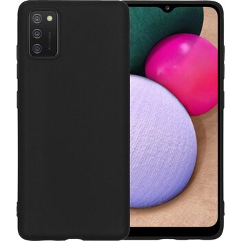 Betaalbare Hoesjes Samsung Galaxy A02s Hoesje Siliconen Hoes Case Cover - Zwart