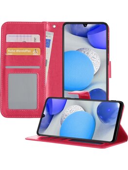 Samsung Galaxy A42 Hoesje Book Case Kunstleer Cover Hoes - Donkerroze