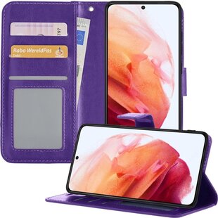 Samsung Galaxy S21 Plus Hoesje Book Case Kunstleer Cover Hoes - Paars