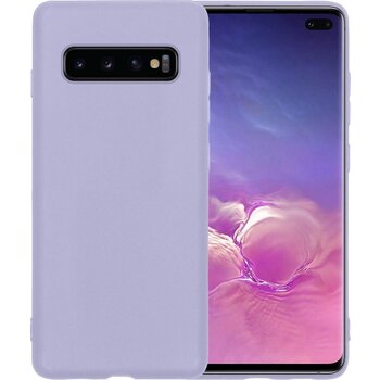 Betaalbare Hoesjes Samsung Galaxy S10 Hoesje Siliconen Hoes Case Cover - Lila