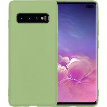 Betaalbare Hoesjes Samsung Galaxy S10 Hoesje Siliconen Hoes Case Cover - Groen