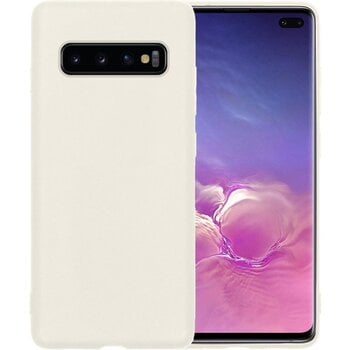 Betaalbare Hoesjes Samsung Galaxy S10 Hoesje Siliconen Hoes Case Cover - Wit