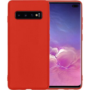 Samsung Galaxy S10 Hoesje Siliconen Hoes Case Cover - Rood