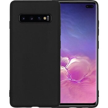 Betaalbare Hoesjes Samsung Galaxy S10 Hoesje Siliconen Hoes Case Cover - Zwart