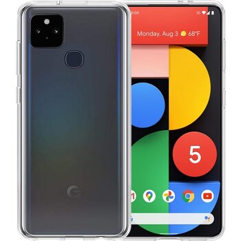 Betaalbare Hoesjes Google Pixel 5 Hoesje Siliconen Hoes Case Cover - Transparant