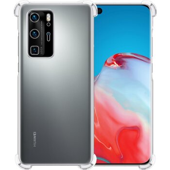 Betaalbare Hoesjes Huawei P40 Pro Hoesje Siliconen Shock Proof Hoes Case Cover - Transparant