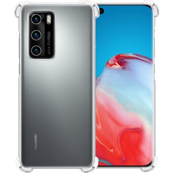 Betaalbare Hoesjes Huawei P40 Hoesje Siliconen Shock Proof Hoes Case Cover - Transparant