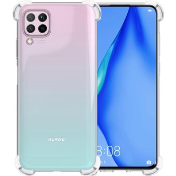 Betaalbare Hoesjes Huawei P40 Lite Hoesje Siliconen Shock Proof Hoes Case Cover - Transparant