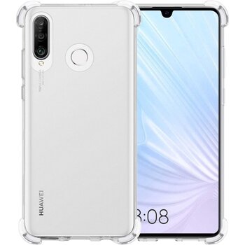 Betaalbare Hoesjes Huawei P30 Lite Hoesje Siliconen Shock Proof Hoes Case Cover - Transparant