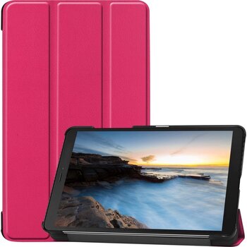 Betaalbare Hoesjes Samsung Galaxy Tab A 8.0 (2019) Hoesje Book Case - Donkerroze