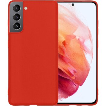 Samsung Galaxy S21 Plus Hoesje Siliconen Hoes Case Cover - Rood