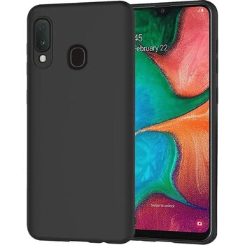 Samsung Galaxy A20e Hoesje Siliconen Hoes Case Cover - Zwart