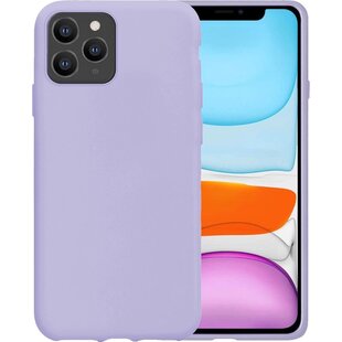 Apple iPhone 11 Pro Max Hoesje Siliconen Hoes Case Cover - Lila