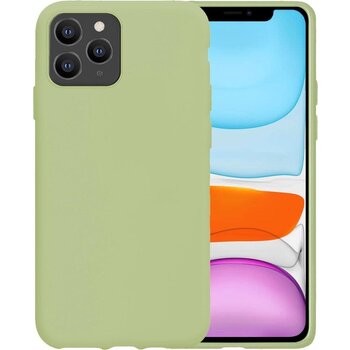 Apple iPhone 11 Pro Max Hoesje Siliconen Hoes Case Cover - Groen