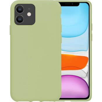 Betaalbare Hoesjes Apple iPhone 11 Hoesje Siliconen Hoes Case Cover - Groen