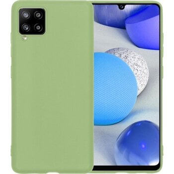 Betaalbare Hoesjes Samsung Galaxy A42 Hoesje Siliconen Hoes Case Cover - Groen