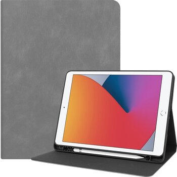 Betaalbare Hoesjes Apple iPad 8 10.2 (2020); Apple iPad 7 10.2 (2019) Hoesje Book Case - Grijs