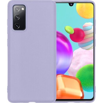 Betaalbare Hoesjes Samsung Galaxy A41 Hoesje Siliconen Hoes Case Cover - Lila