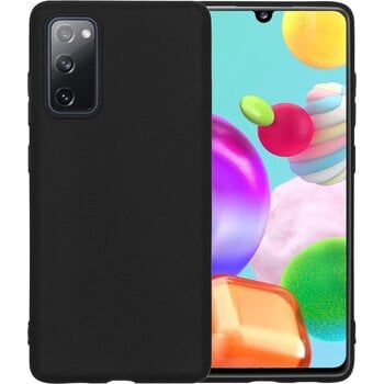 Betaalbare Hoesjes Samsung Galaxy A41 Hoesje Siliconen Hoes Case Cover - Zwart