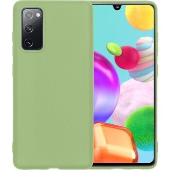 Betaalbare Hoesjes Samsung Galaxy A41 Hoesje Siliconen Hoes Case Cover - Groen