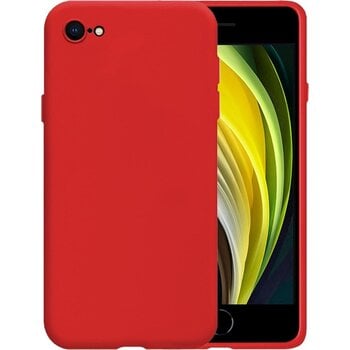 Betaalbare Hoesjes Apple iPhone SE (2020) Hoesje Siliconen Hoes Case Cover - Rood