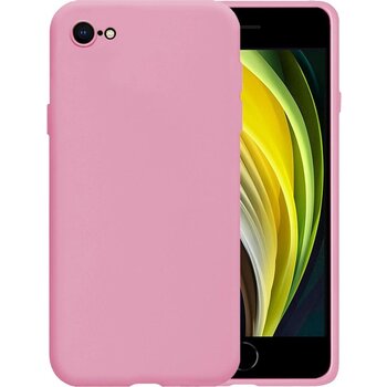Apple iPhone 8 Hoesje Siliconen Hoes Case Cover - Donkerroze