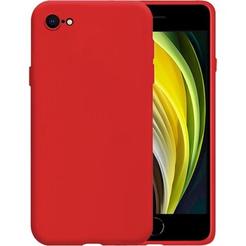 Apple iPhone 8 Hoesje Siliconen Hoes Case Cover - Rood