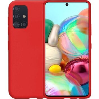 Betaalbare Hoesjes Samsung Galaxy A71 Hoesje Siliconen Hoes Case Cover - Rood