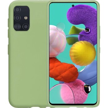 Betaalbare Hoesjes Samsung Galaxy A51 Hoesje Siliconen Hoes Case Cover - Groen