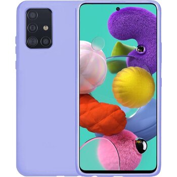 Betaalbare Hoesjes Samsung Galaxy A51 Hoesje Siliconen Hoes Case Cover - Lila