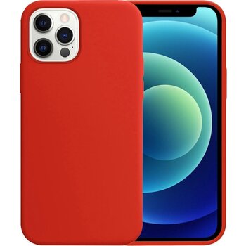 Apple iPhone 12 Pro Hoesje Siliconen Hoes Case Cover - Rood