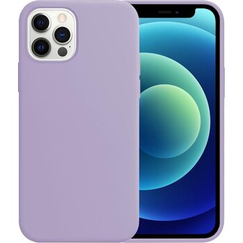 Betaalbare Hoesjes Apple iPhone 12 Pro Hoesje Siliconen Hoes Case Cover - Lila