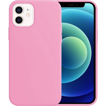 Apple iPhone 12 Hoesje Siliconen Hoes Case Cover - Lichtroze
