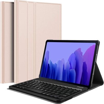 Betaalbare Hoesjes Samsung Galaxy Tab A7 2020 Hoesje Toetsenbord Hoes Keyboard - Goud