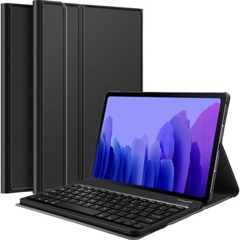 Betaalbare Hoesjes Samsung Galaxy Tab A7 2020 Hoesje Toetsenbord Keyboard Hoes - Zwart