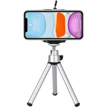 Tripod Smartphone Mini Camera Statief Aluminium Universeel - Zilver