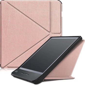 Betaalbare Hoesjes Kobo Libra H2O Hoesje Book Case - Rose goud