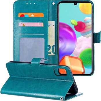 Samsung Galaxy A41 Hoesje Book Case Kunstleer Cover Hoes - Turquoise